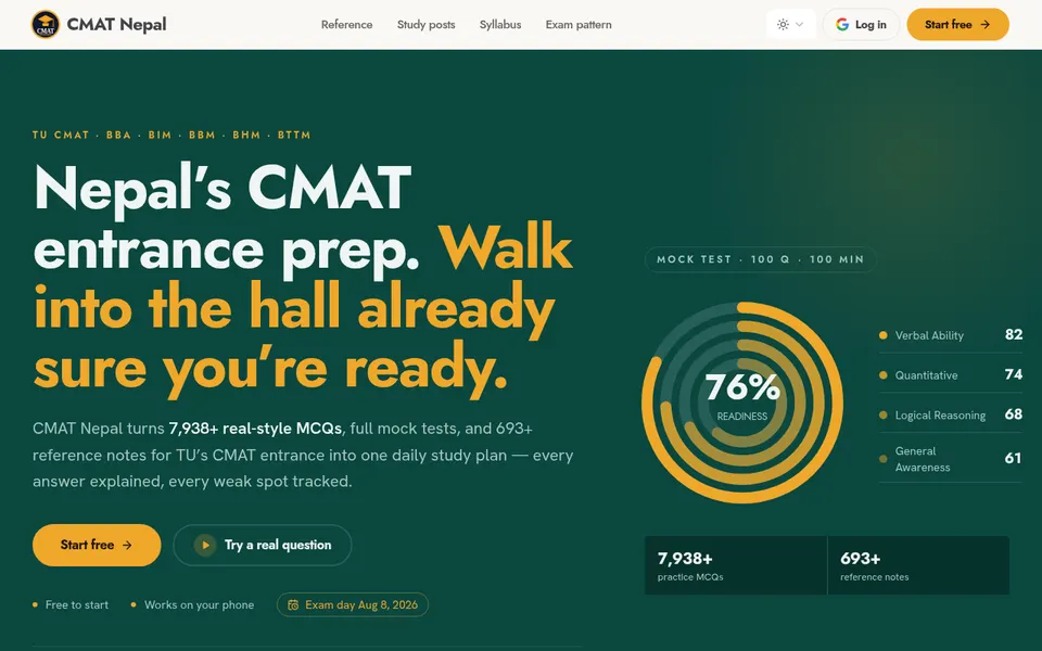 Screenshot of cmatnepal.com & llbpass.com