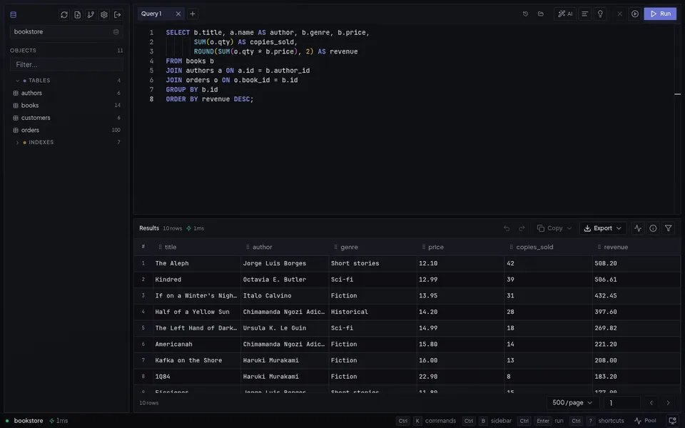 Screenshot of QueryDeck